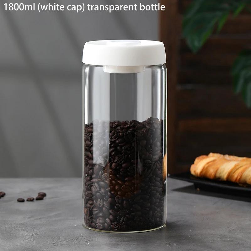Vacuum Sealed Tank Coffee Bean Glass Sealed Jar Household Moisture-proof Air Extraction Airtight Container Coffee Storage Jar