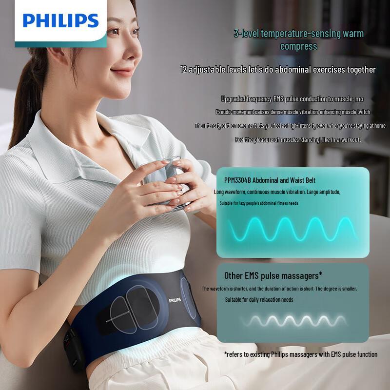 Philips PPM3304B Heated Waist & Abdominal Massager