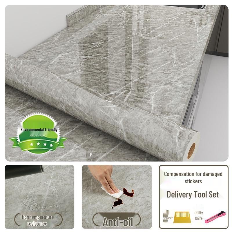 

Улучшенная самоклеящаяся кухонная наклейка под мрамор: Маслостойкое, водонепроницаемое, термостойкое покрытие для столешниц и стен. 40cm x 2m (Roll + Seal)