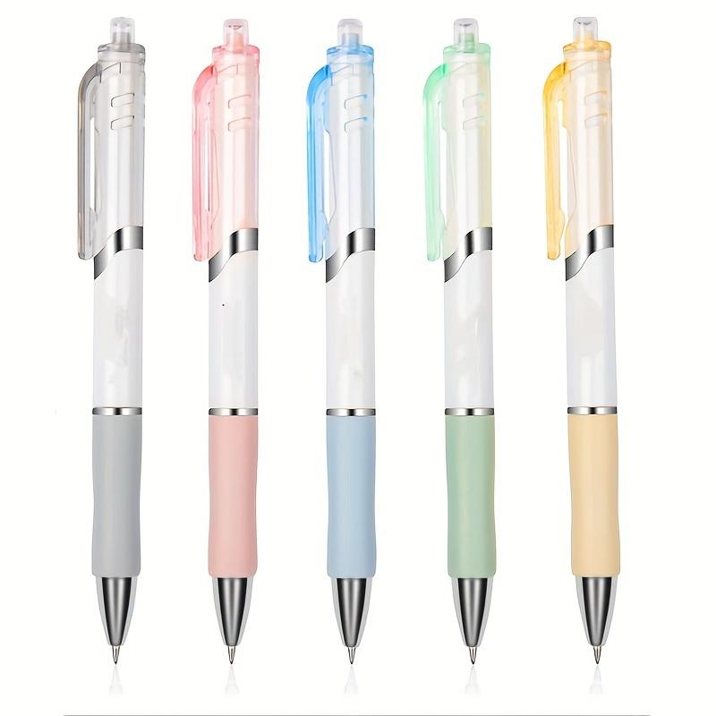 5 Pcs Simple Design Cartoon Style 0.5mm Press Type Neutral Pen Office Stationery Signature Pen, Student Writing Practice Ballpoint Pen (black Ink)