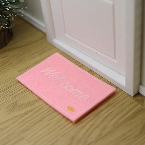 5Pcs Miniature Rugs Realistic 1/12 Scale Tiny Welcome Mat Miniature Floor Mats for Doll Mansion Entrance Porch