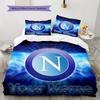 SSC Napoli Custom Name Pattern Bedding,Quilt Set Quilt Cover Pillowcase Home Birthday Gift(1 * duvet cover + 2 * pillowcase, without core)