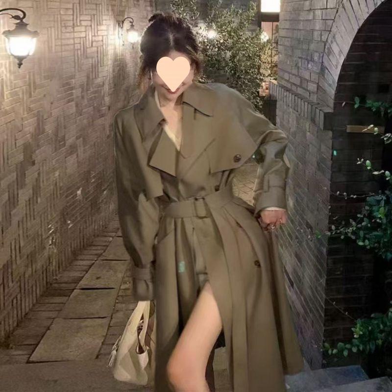 

Женский тренч средней длины в корейском стиле на весну/осень 2025 года - британский повседневный шик S (Suitable for 85-99 jin)