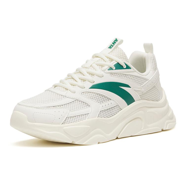 New Anta Life Collection Lightweight Low Top Sports Casual Shoes Men's White Green 112258891-1