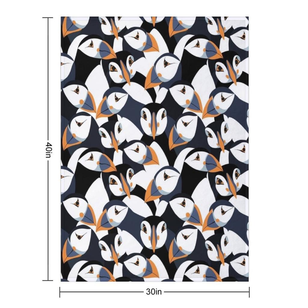 Puffins with orange beaks Throw Blanket For Baby Blankets For Baby Polar Hair Blankets