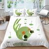 3D High-definition Printed Frog Pattern Bedding Set with Fresh Green Animal Down Duvet and Pillowcase 2/3 Pieces AU/DE/US/UK Home Decoration