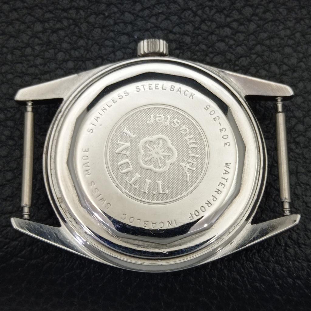 USED TITONI AIRMASTER TITOFLEX SWISS MENS TURQUOISE BLUE DIAL WATCH a432180-2 R110-a432180