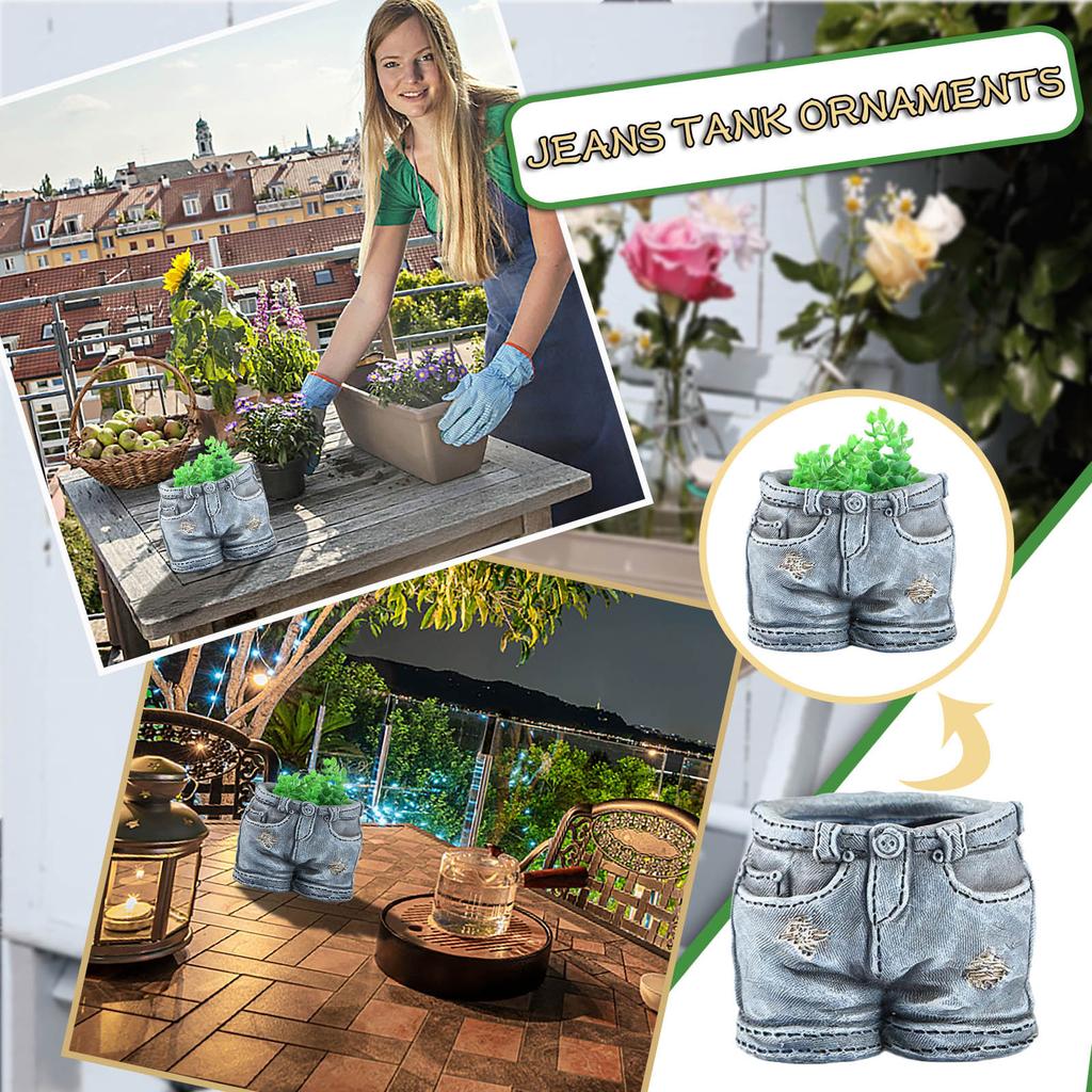 Buy Creative Flower Pots Denim Clothes Pants Resin Flower Pots