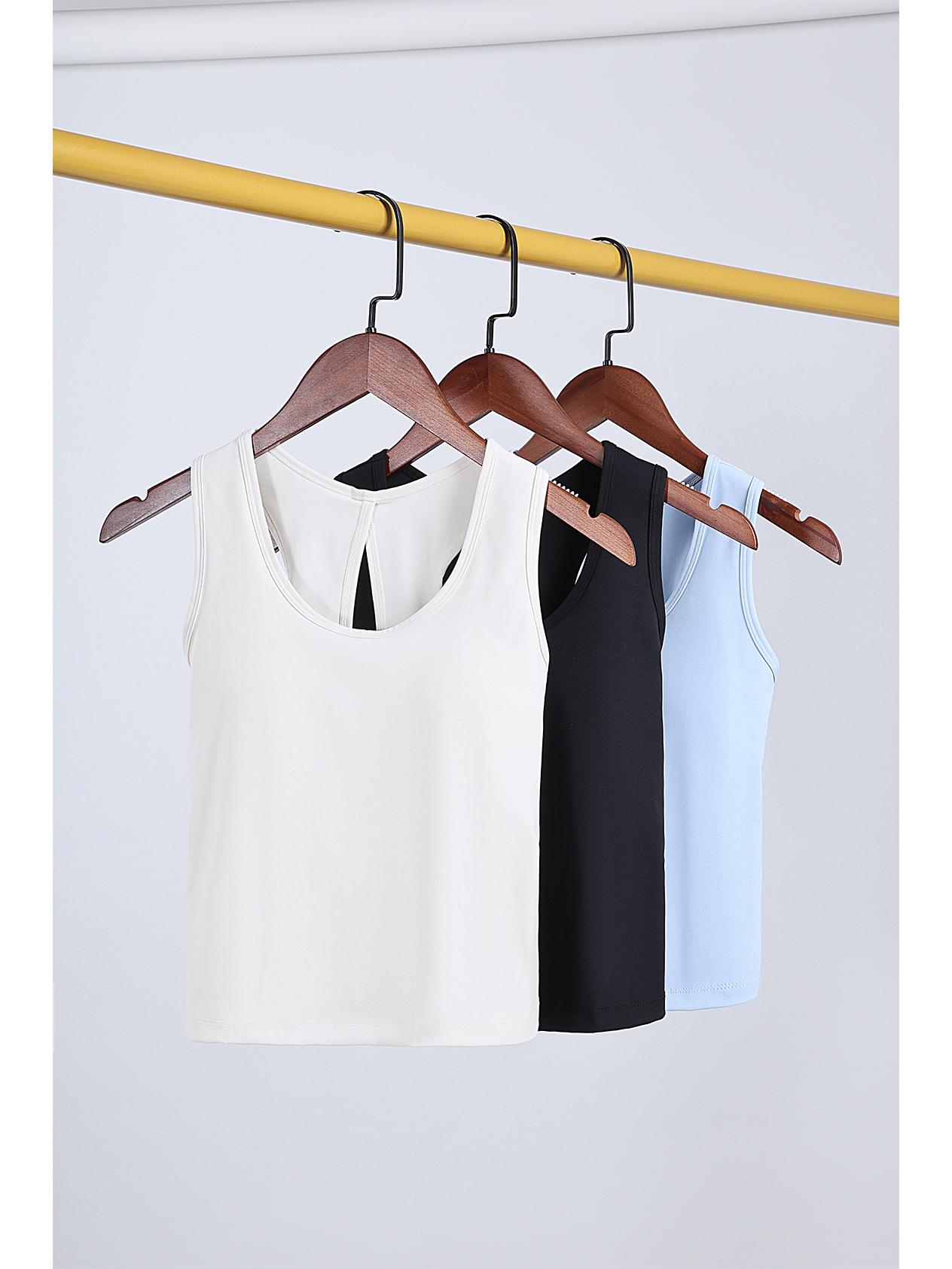 

Hollow Back Yoga Top with Built-in Bra BX307 L білий