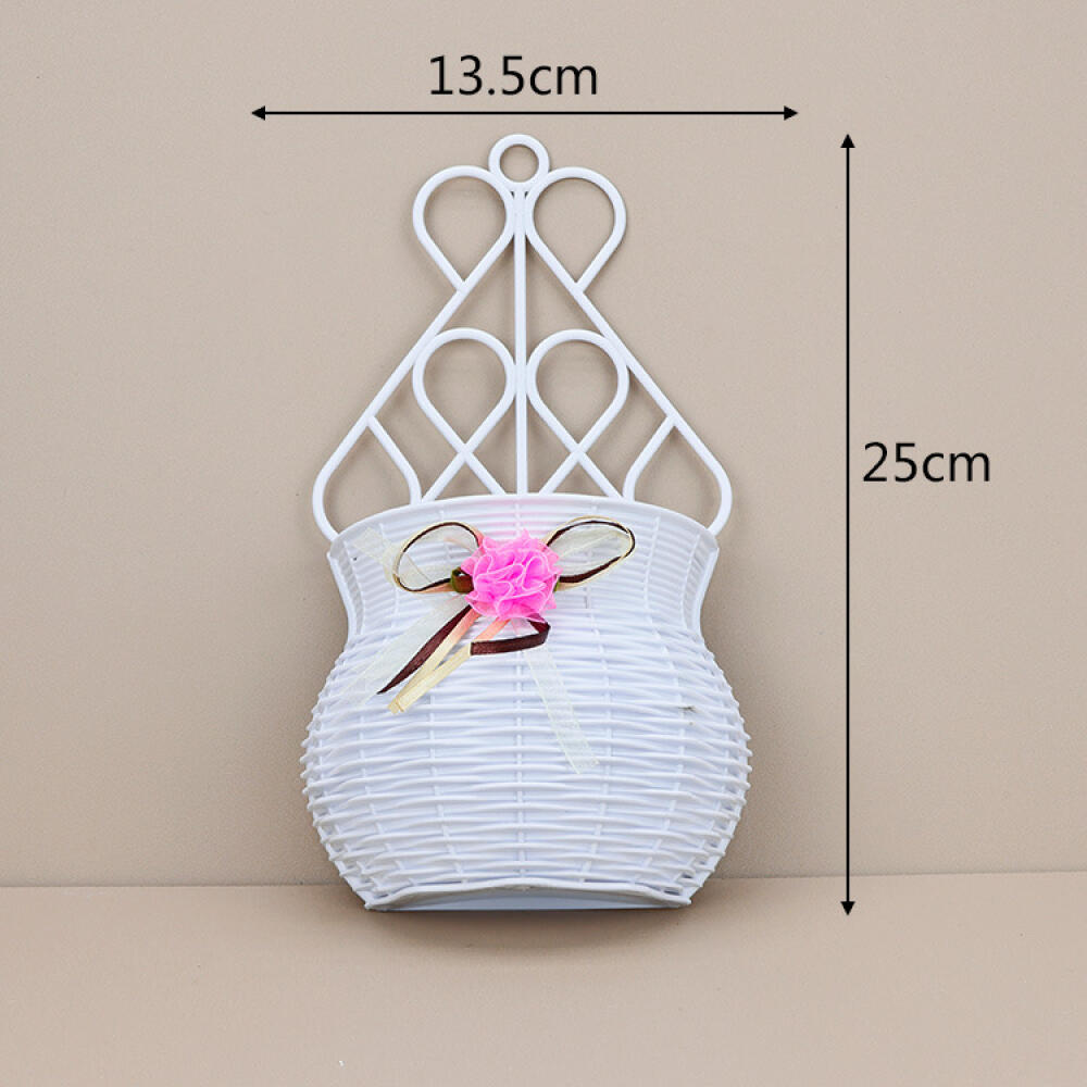 Nordic Plastic Hanging Flower Basket, Minimalist Wall Mounted Planter for Artificial Flowers Indoor Home Decor Supplies