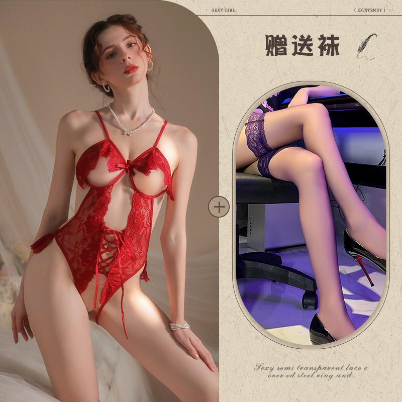 Underwear small chest onesie sexy lace open gear free uniform temptation pajamas