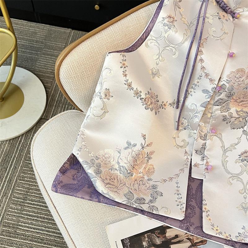 Giacche da Donna Gilet da Donna Giacca Singola Primaverile Cinese da Donna Senza Maniche