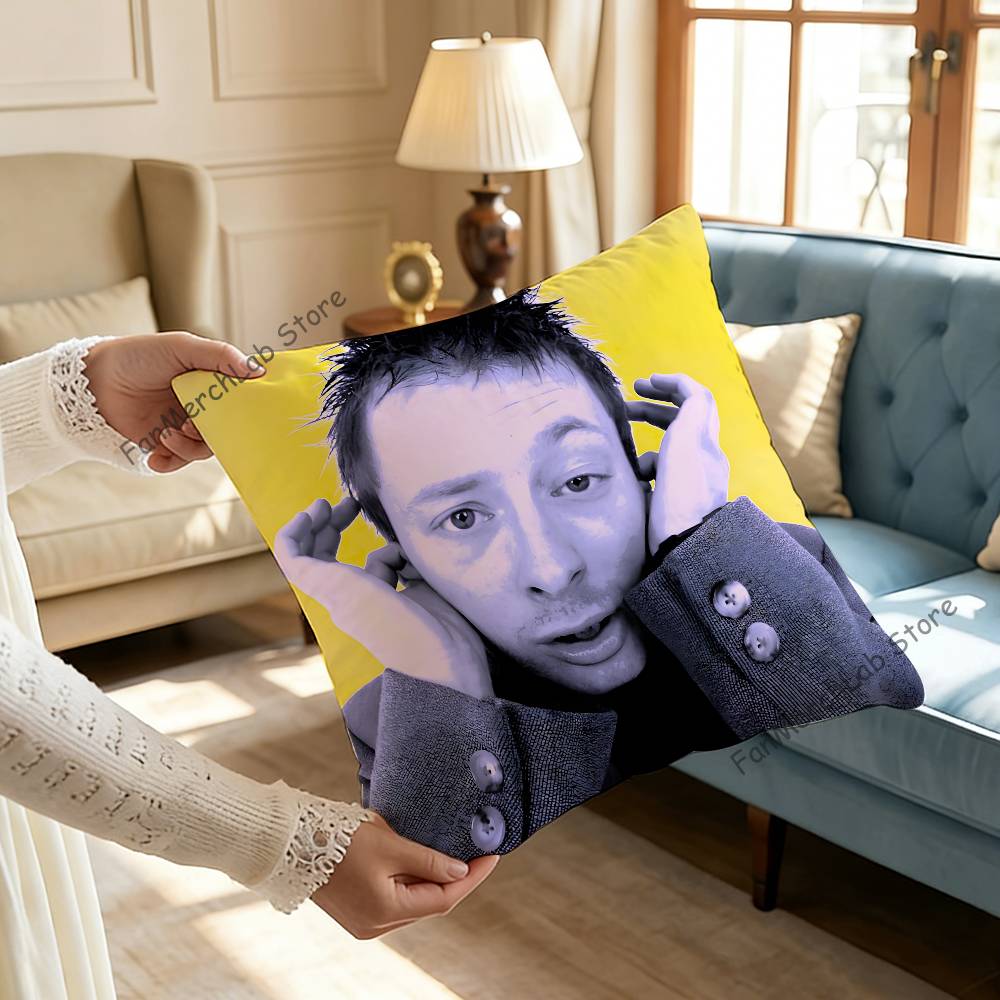 

TThom YYorkeS Funny Meme Pillowcase Pillowslip Cushion Plush Boys Girls Cartoon Anime Kawaii Decoration Kids Birthday Gifts 30x30cm
