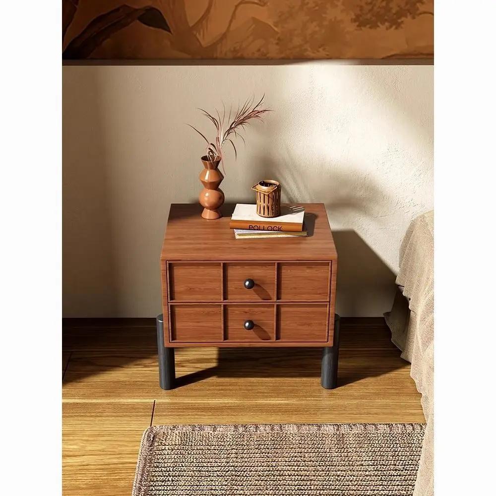 Medieval bedside table Household bedroom Bedside table Solid wood simple modern small cabinet