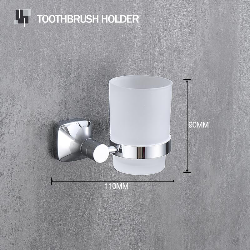 Household Chrome Bathroom Accessories 304 Stainless Steel Toilet Brush Cup Holder Soap Dispenser Hardware Pendant Frosted Glass