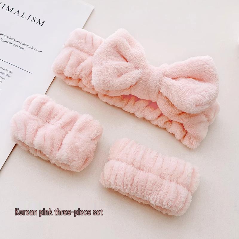 2024 Women's Absorbent Face Washing Set: Anti-Wet Hair & Wrist Headbands