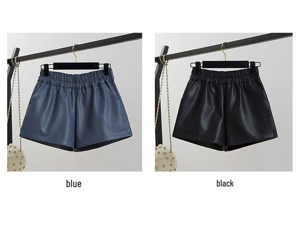 Women's High Waist PU Leather Shorts, New Autumn/Winter 2026 - Slimming, Versatile, Loose Wide Leg Design.