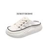 Women Sandals Flat Shoes White Anti Slip House Slippers Comfortable Half Beach for