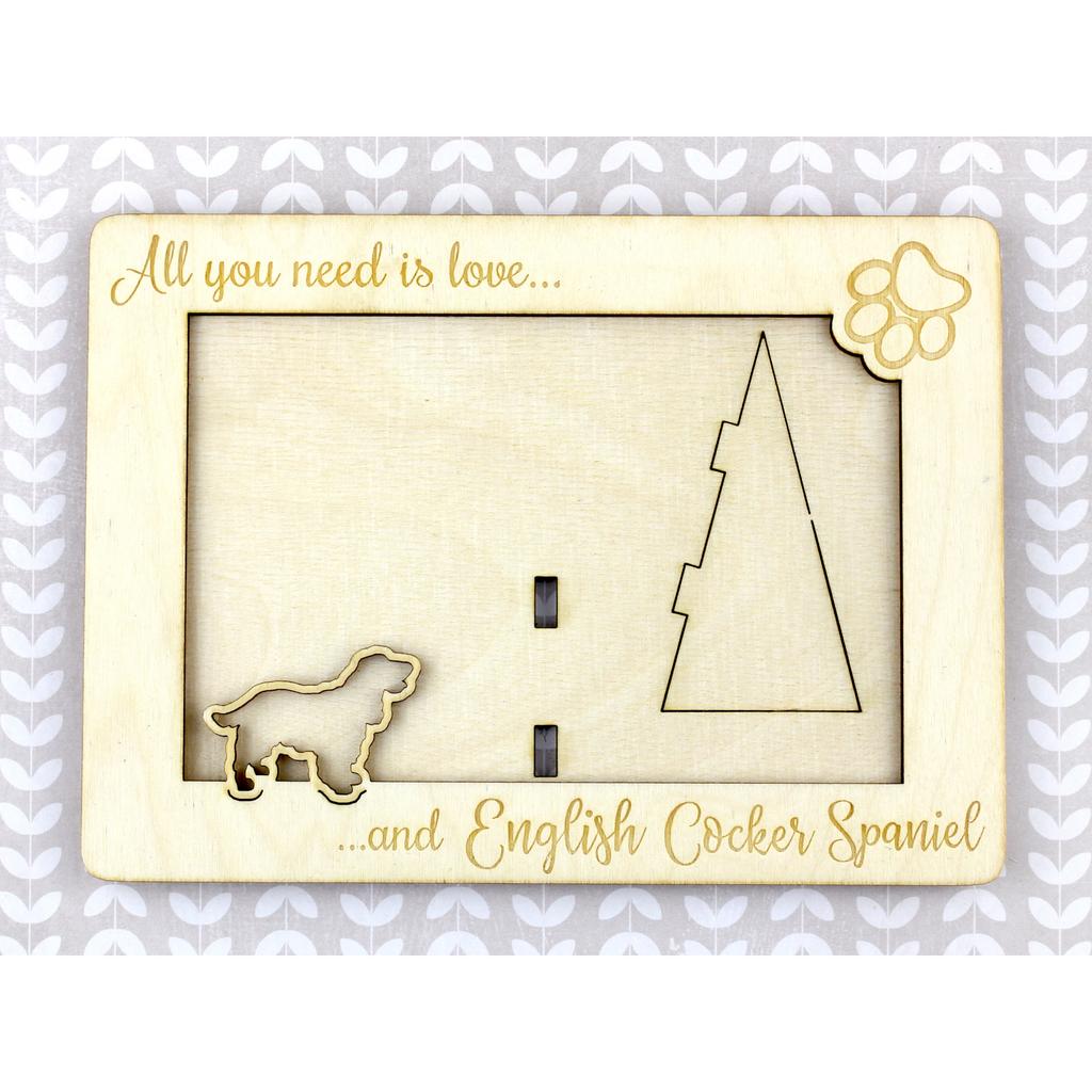 English Cocker Spaniel – Photo frame, engraved wooden frame | Art-Dog