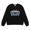 Grænseoverskridende niche skønhedstrend Rhude højopløseligt slotstryk høj gramvægt ren bomuld frotté mænd og kvinder par rund hals sweater