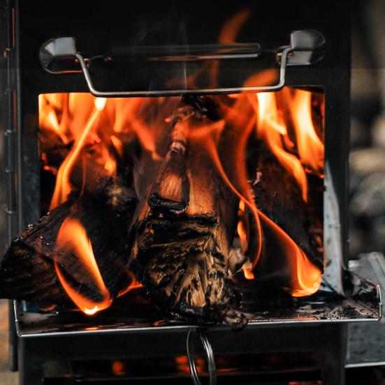 Wood Burning Folding Camp Stove Stainless Steel Grid Multiple Fuels Backpacking Stove Lightweight Collapsible Outdoor Cooking Stove for Hiking Camping