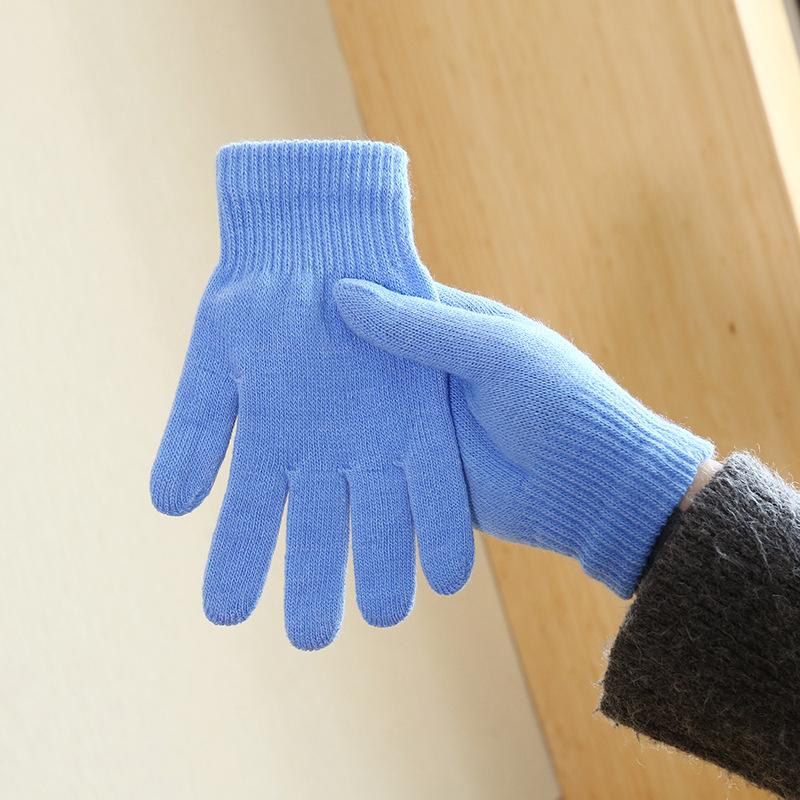 1Pair Cute Rainbow Striped Gloves Small Openings Fingers Winter Warm Touchscreen Gloves Unisex Students Riding Gloves Gifts