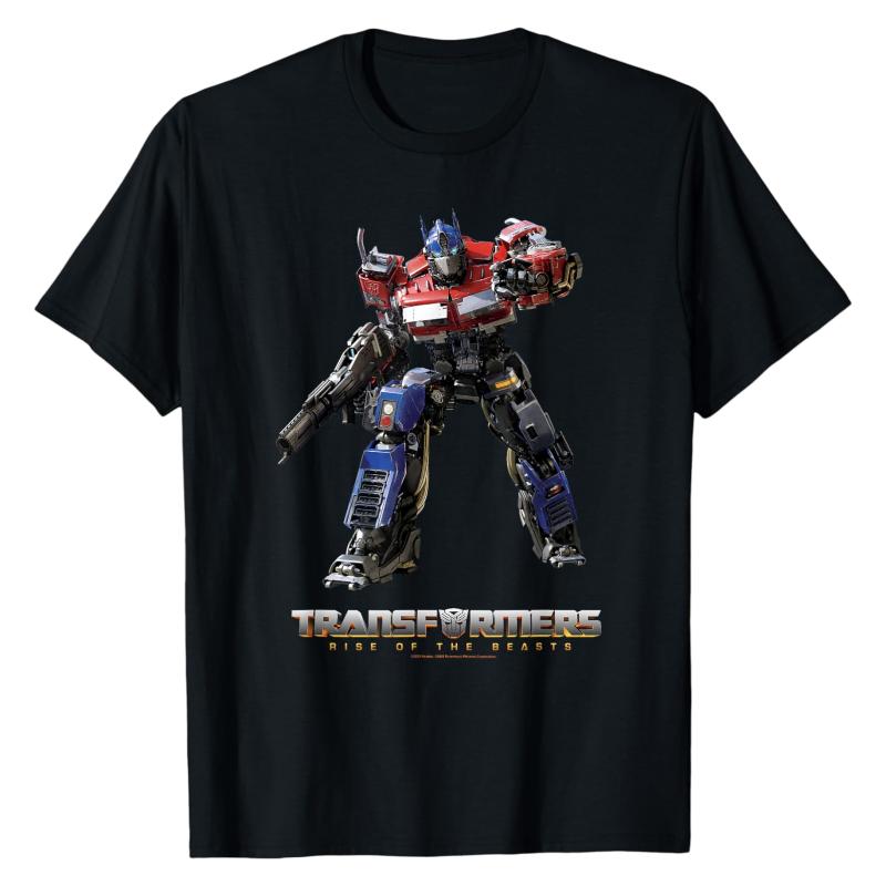 

Rise of the Beasts TShirt Transformers Official Movie Optimus Prime Cybertronian Warrior Print Crew Neck Cotton Oversized Tops S