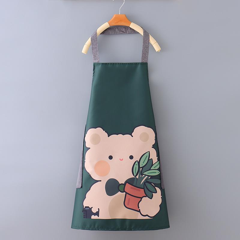 Upgraded Fashion Cartoon Waterproof Summer Kitchen Apron - Thin, Oilproof, and Wipeable.