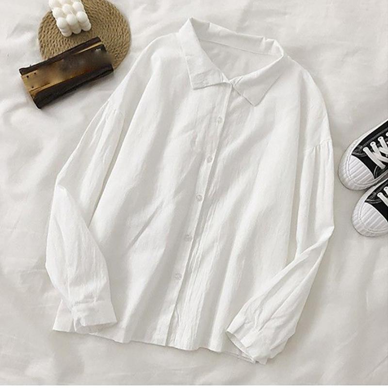 Spring Summer and Autumn Long-sleeved Shirt Female Niche White Shirt White Loose Autumn Top Coat Blouse