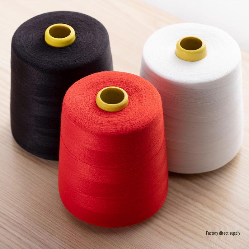 Large Spool Sewing Machine Thread - 8000 Yards, White & Black, 402 Pagoda, Fine for Clothes & Overlock Sewing