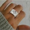 Luxury 2025 Silver Wide-faced Ring Retro Cross Shape Popular Jewelry Unisex