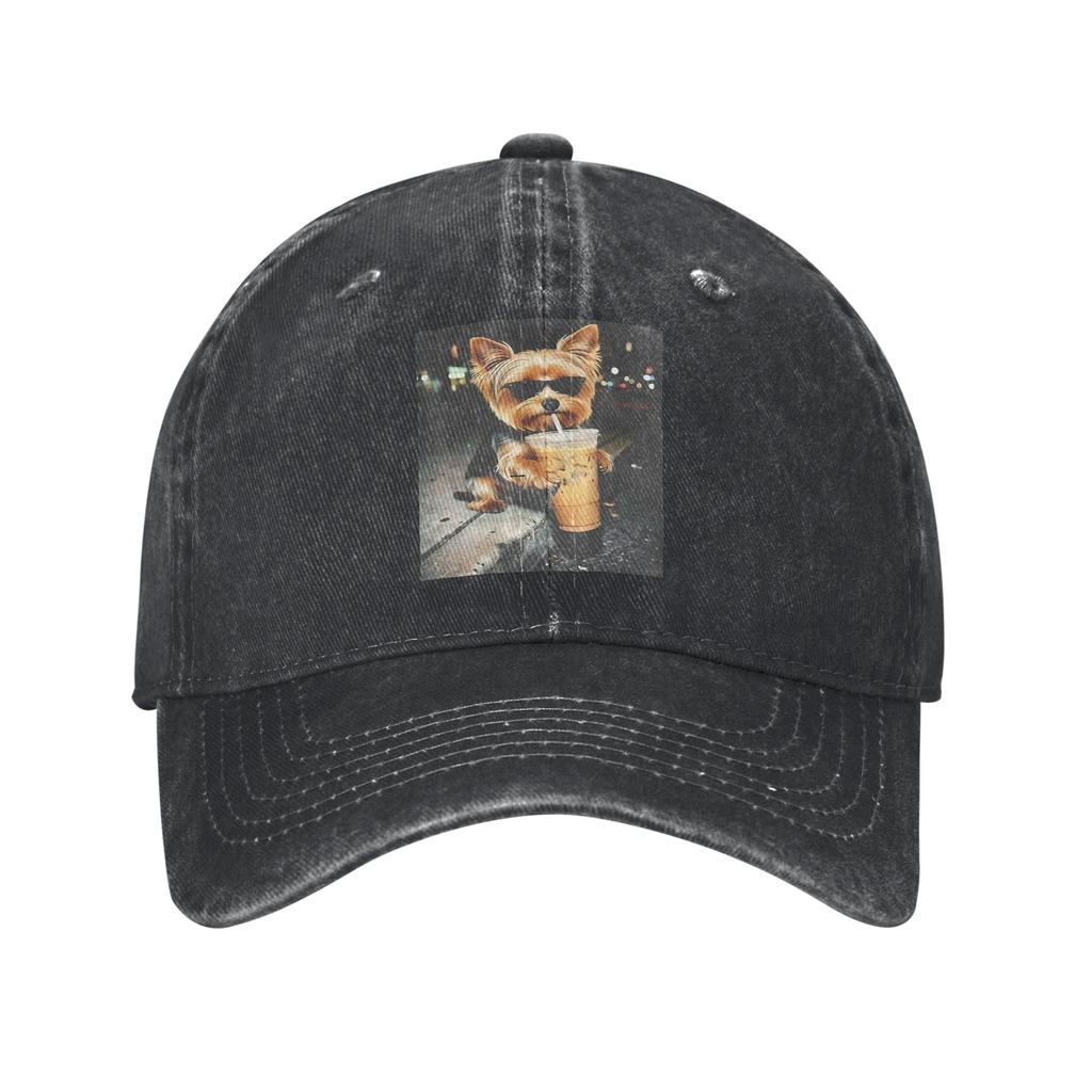 Funny Yorkshire Terrier Lover Dog Unisex Baseball Caps Distressed Denim Caps Hat Outdoor All Seasons Travel Adjustable Sun Cap