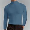 Camisa de manga larga ajustada para hombre con cuello alto, suave, elástica, capa base casual