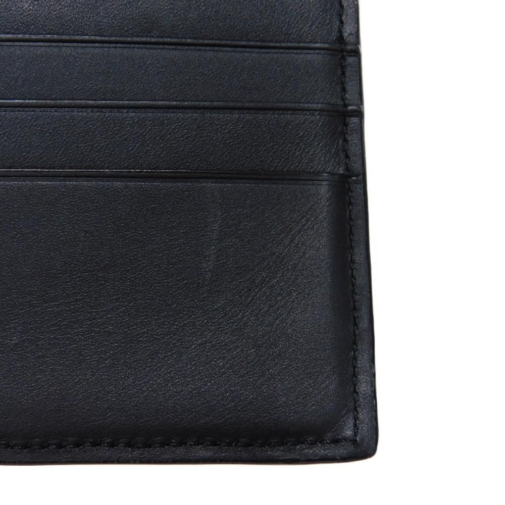 Used 12695 Bifold Wallet C660302X02 7941 Soft Grain Calfskin Bicolor Brown Black Anagram Cognac Men's from Japan
