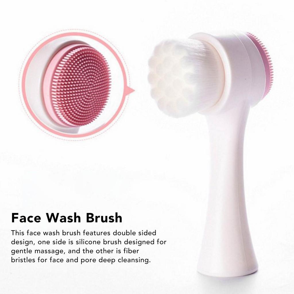 2Pcs Face Wash Brush Double Sided Deep Dirt Oil Cleansing Face Massage Face Scrub Brush for Face Washing Massage