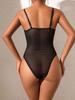 Sexy Lace Trim Slimming Backless Bodysuit