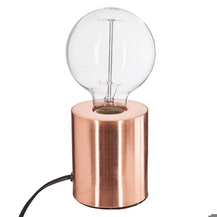 Lampe Socle "Saba" Cuivre H11cm - Atmosphera Createur D'interieur