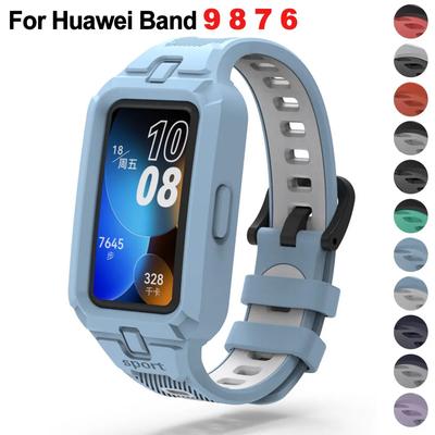 Silikonarmband für Huawei Band 9 8 7 6 Smartwatch Ersatzarmband Sport Atmungsaktive Armbänder für Huawei Band9