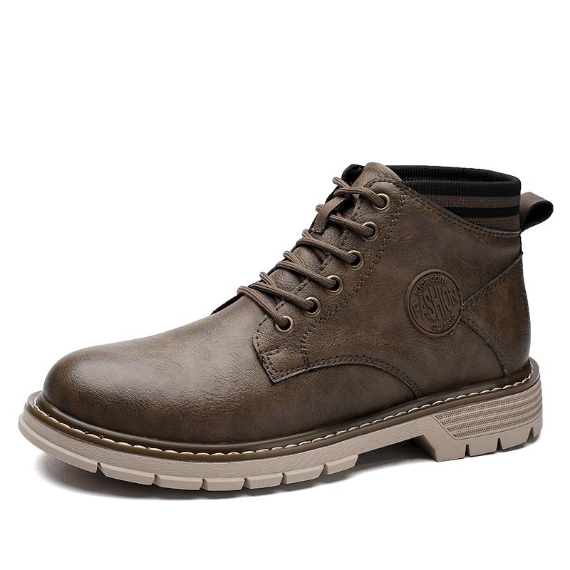 Autumn Men Boots Non Slip Comfortable Outdoor Shoes Plus Size Men'S Shoes Casual Leather Basic Footwear Brand Fashion Sneakers