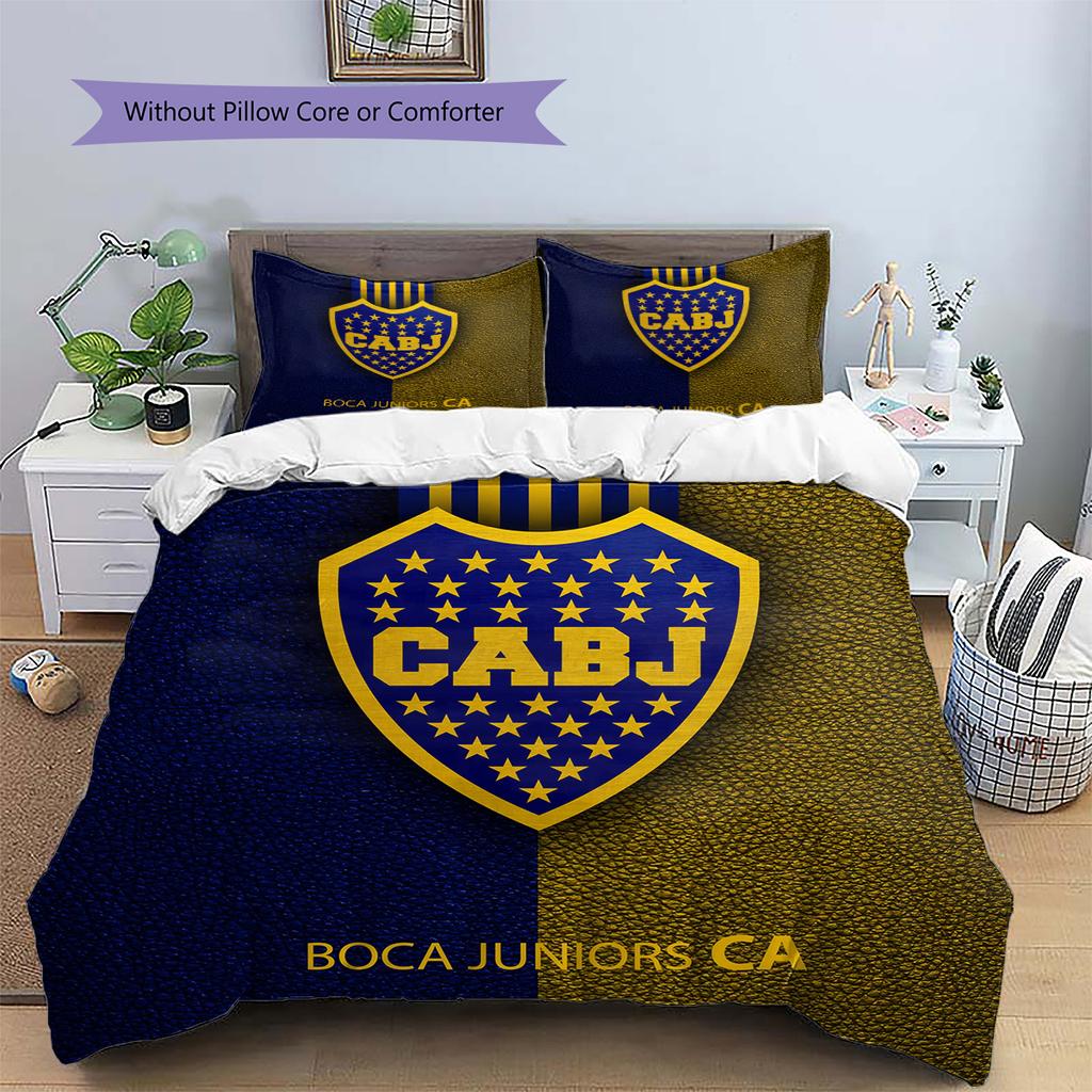 Boca Juniors Pattern Bedding Quilt Set Home Decoration Gift (1 * duvet cover + 2 * pillowcase without core)