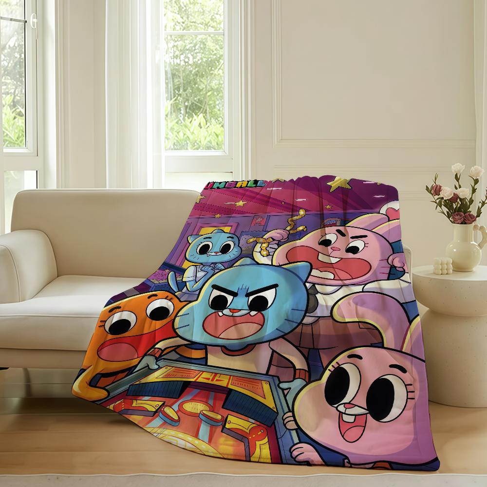 Cartoon T The A Amazing W World of G Gumball Blanket For Sofa Office Bed Plane Travel Sleep Read Relax Camping Soft And Warm