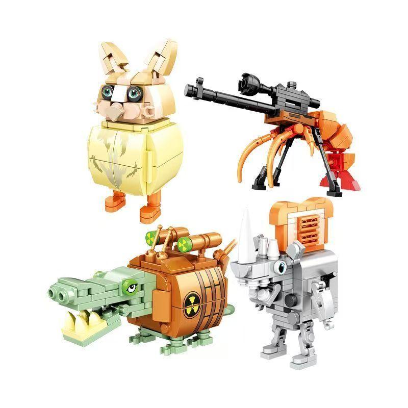 4pcs MOC Italian Brainrot Bricks Tung Tung Sahur Figures Tralalero Tralala Building Blocks Toys for Boys Birthday Gifts with Box