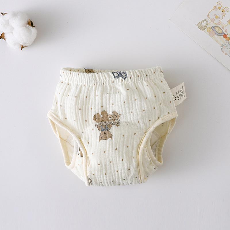 Korean Style Winged Baby Gauze Pull-up Pants: Pure Cotton Diaper Cover & Training Pants