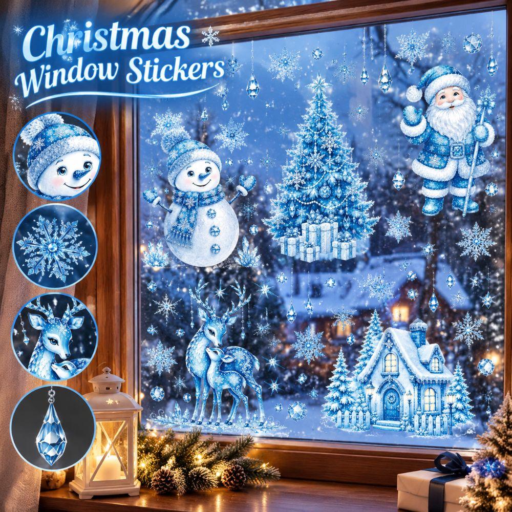 PVC Electrostatic Christmas Wall Sticker Christmas Static Window Stickers Home Decoration