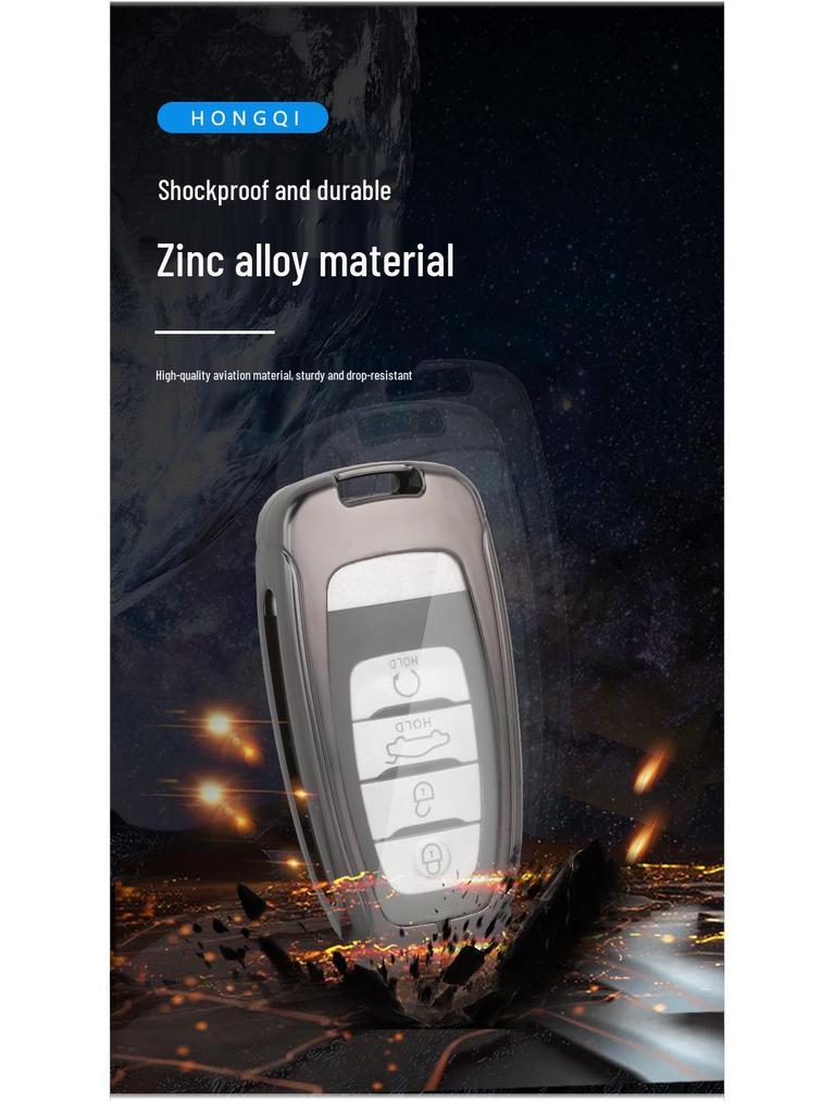 Hongqi H5/H9 Key Cover: EHS9 Metal Car Key Shell with Buckle for Men.