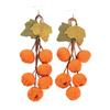Stylish Autumn Dangle Earrings for Women Large Handmade Fabric Pumpkin Sunflower Designs Statement Jewelry Pieces