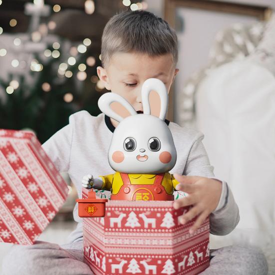 Electric Dancing Rabbit Toy with LED Light Music Toddlers Easter Bunny Walking Toy Boys Girls Tummy Time Interactive Crawling Animal Toy