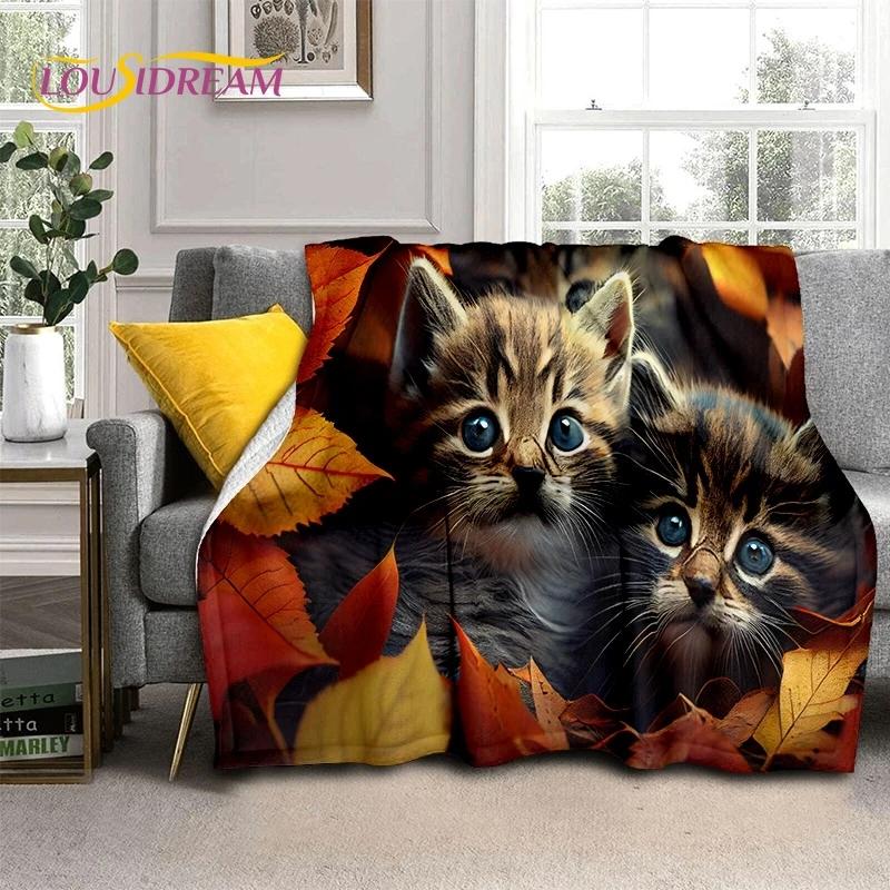 Gato persa 3D, gato de chita fofo, cobertores macios de desenho animado Ragdoll, cobertor para manter aquecido para camas de piquenique, sofá, casa, quarto, presente para criança