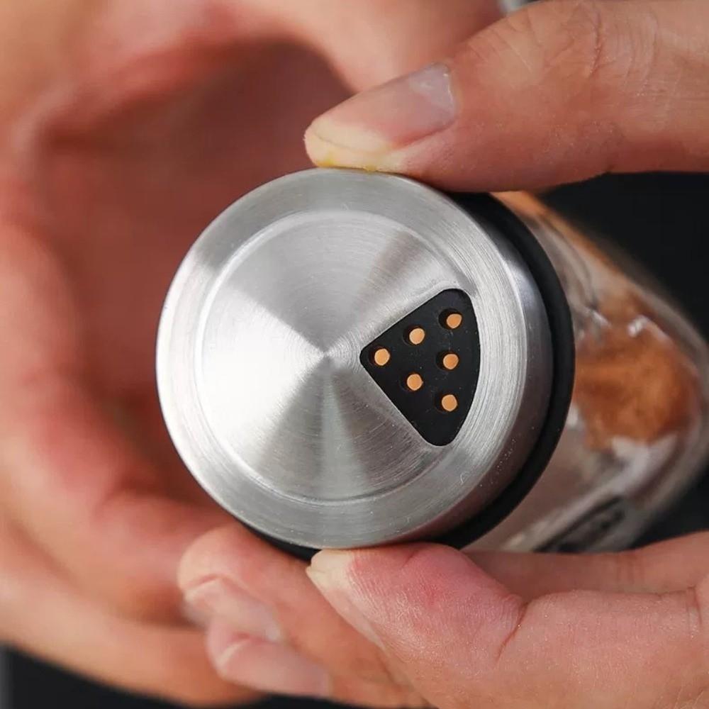 6 Bottles Seasoning Rack Space-Saving Condiment Organizer Sealing Rotatable Spice Rack  Kitchen Use