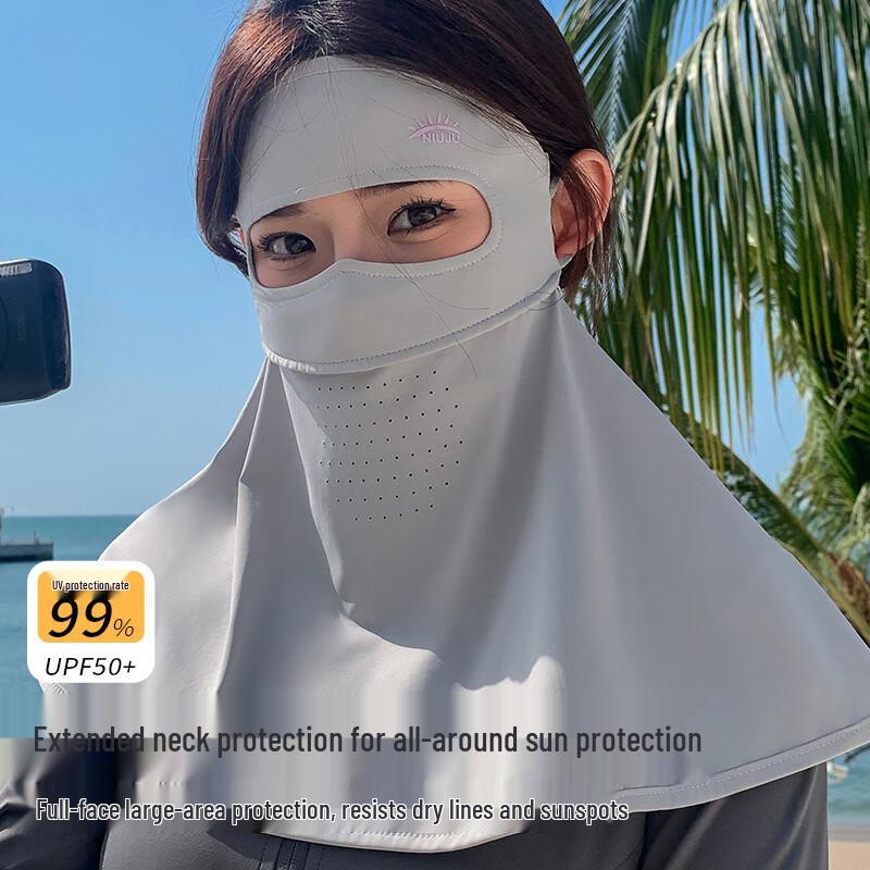 XIN SHENG XIANG Women's UV Protection Ice Silk Full Face Mask